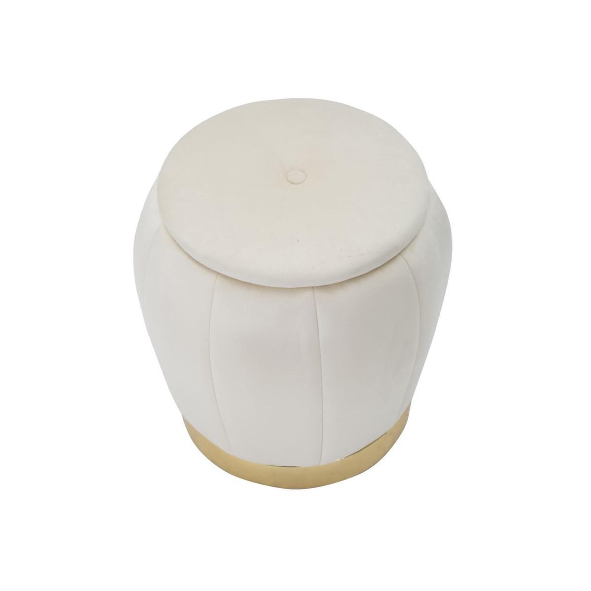 Voir la diapositive 2 : Paris Prix Pouf coffre rangement  paris  43cm crème & or