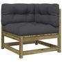 Voir la diapositive 2 : VIDAXL Canapé d angle de jardin avec coussins bois de pin imprégné