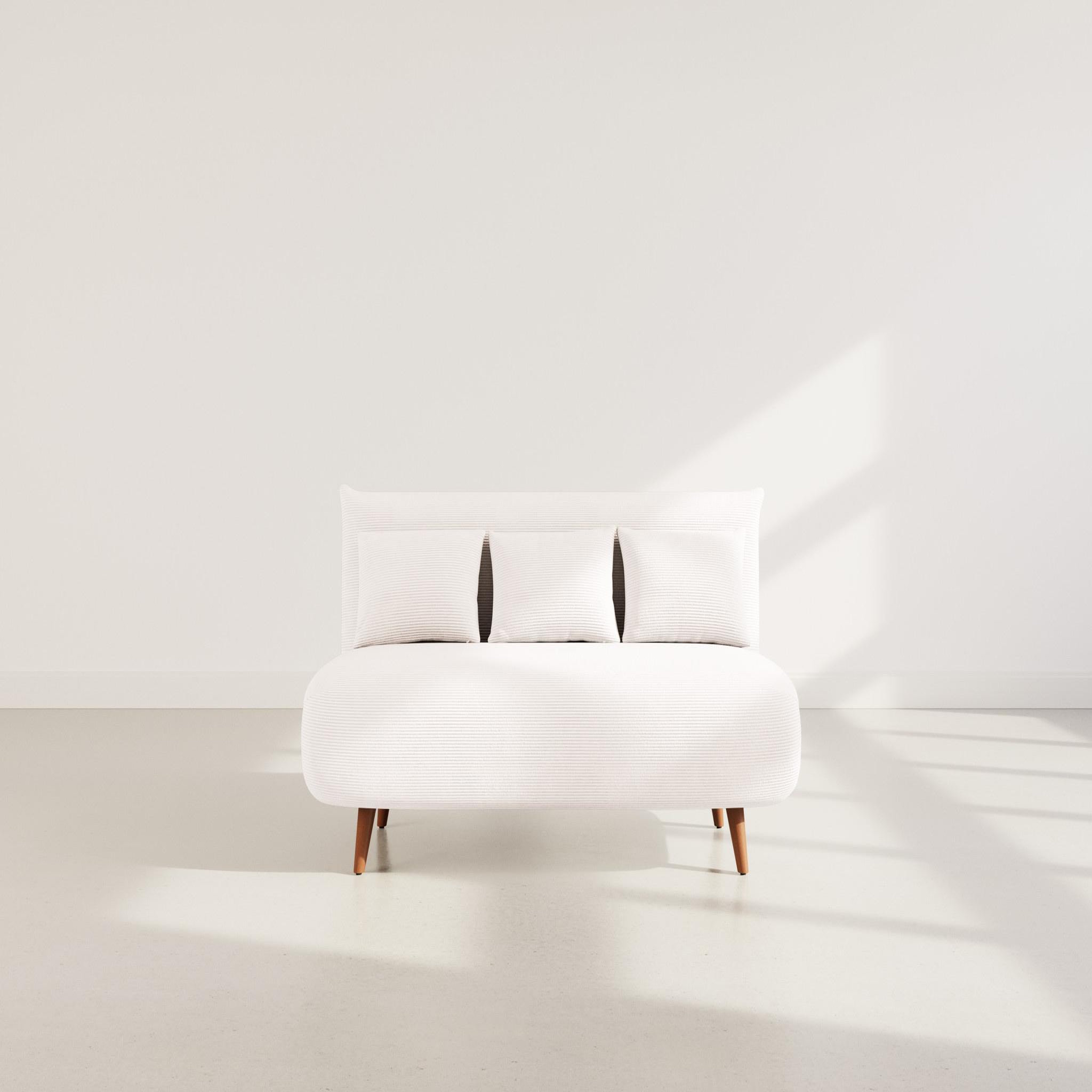 Voir la diapositive 5 : BEST MOBILIER Lumi - banquette convertible clic-clac 2 places en velours côtelé