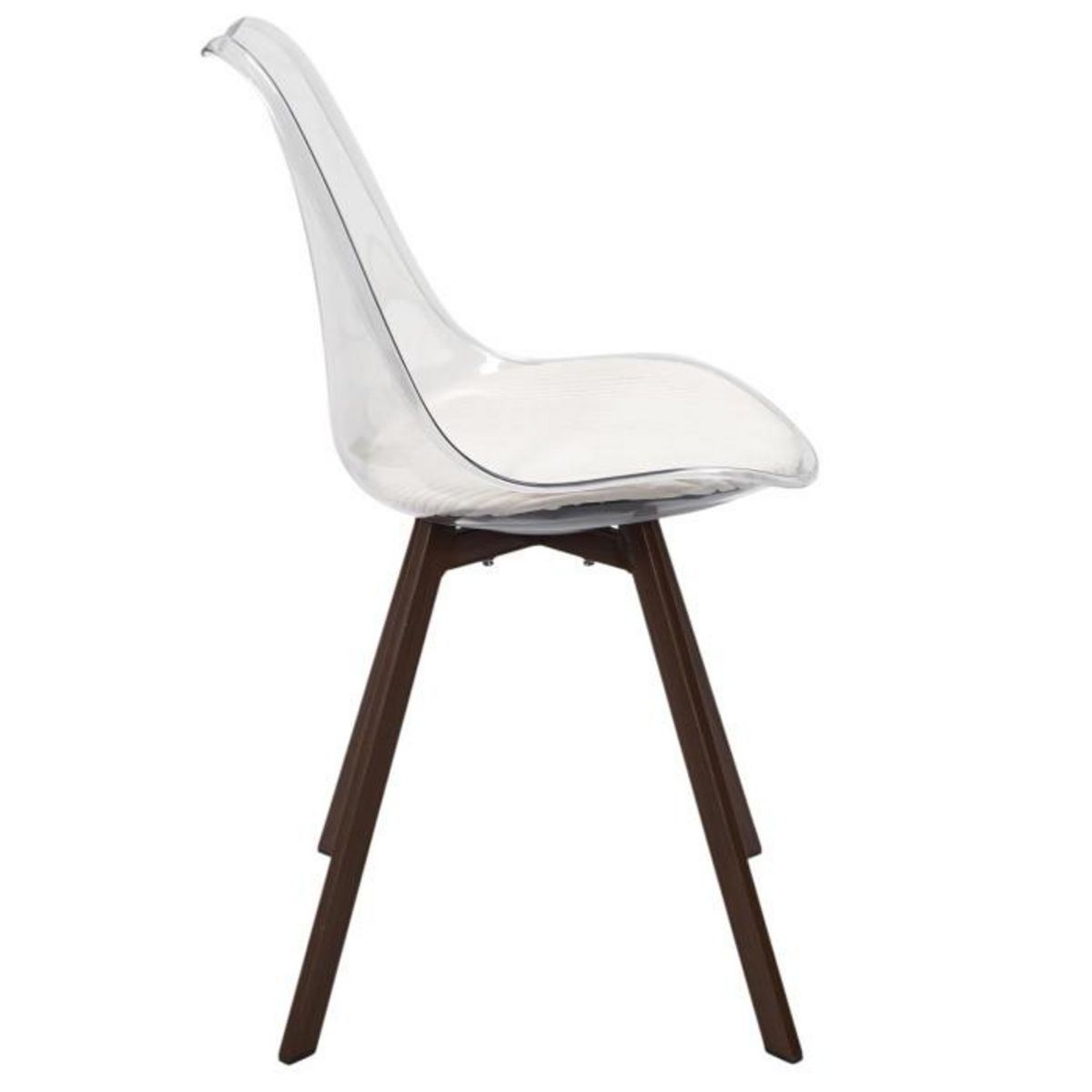 Paris Prix Lot de 4 Chaises Coussin Côtelé  Scott  82cm Transparent & Beige