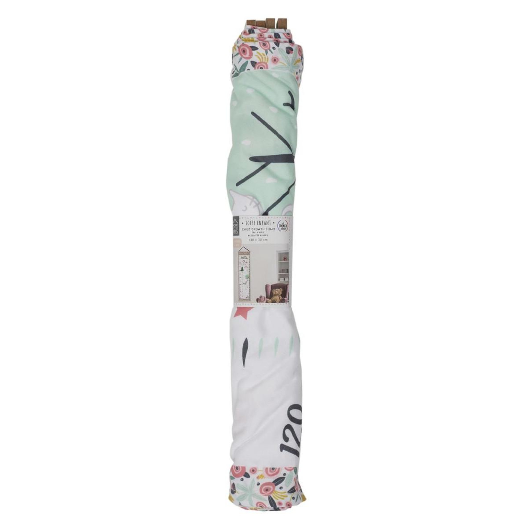 Voir la diapositive 3 : HOME DECO KIDS Toise à Motifs  Little Princesse  146cm Blanc & Rose