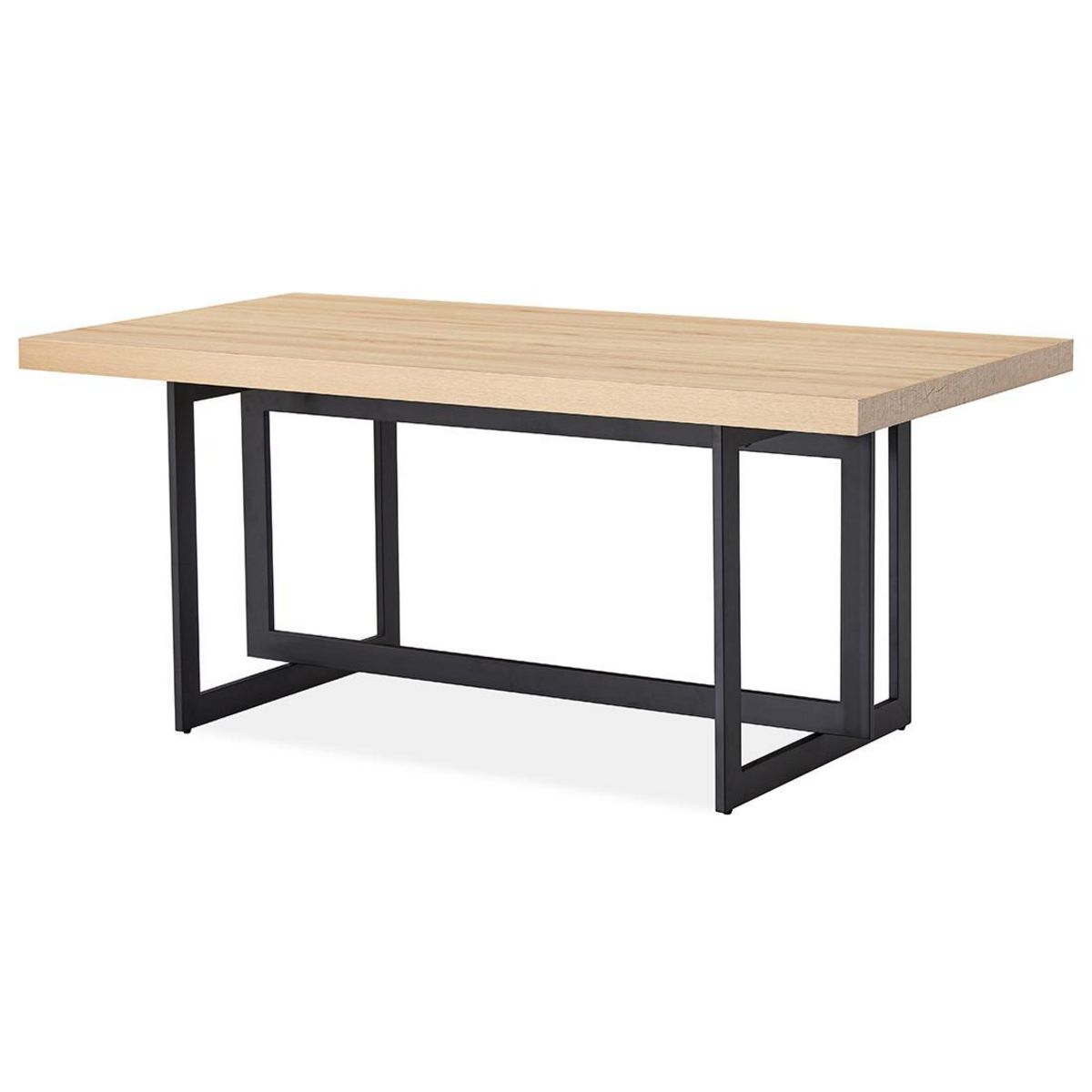 BEST MOBILIER Linnea - table à manger - effet bois et noir - 6 personnes