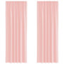 Voir la diapositive 2 : VIDAXL Rideaux en voile avec boucles 2 pcs rose 140x260 cm