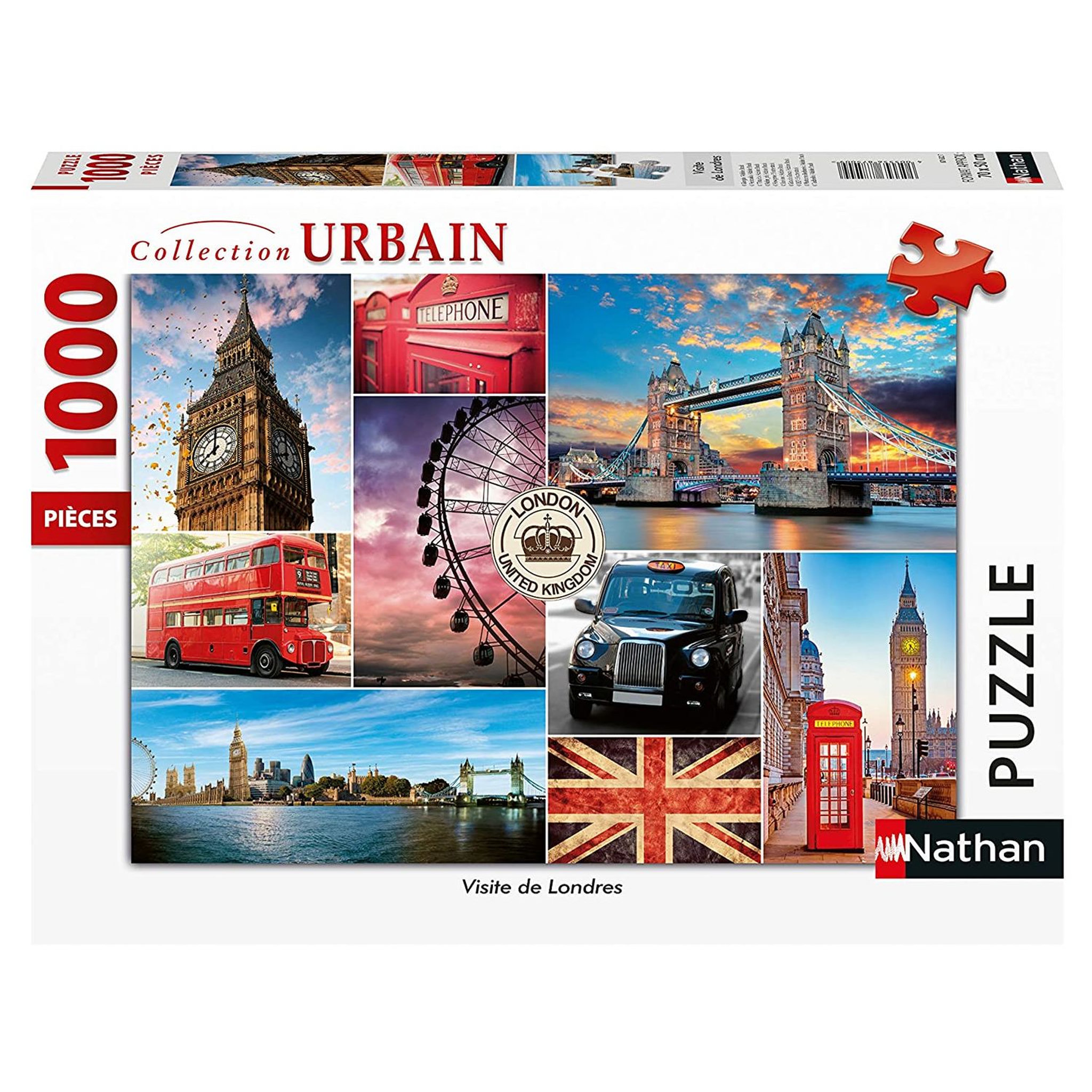 Voir la diapositive 1 : NATHAN Puzzle 1000 pièces Visite de Londres