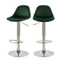 Voir la diapositive 1 : Rendez vous déco Lot de 2 chaises de bar réglables en velours bleu 60/82 cm - Pavo