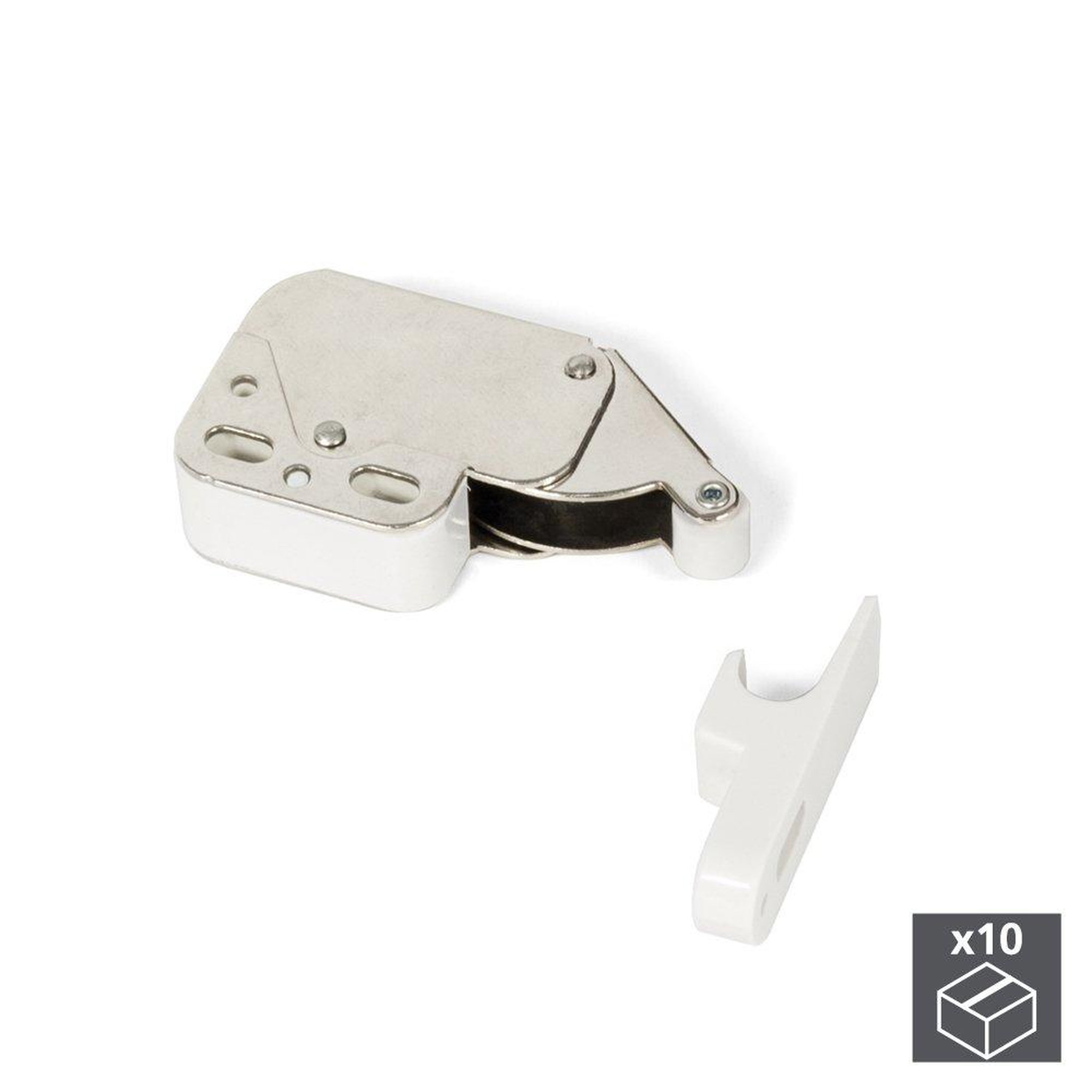 EMUCA SRL Lot de 10 fermetures Fast Latch pour meubles