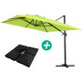Voir la diapositive 1 : Habitat et Jardin Parasol jardin déporté Alu  Sun 4   - Rectangle - 3 x 4 m - Vert - Dalles à lester incluses