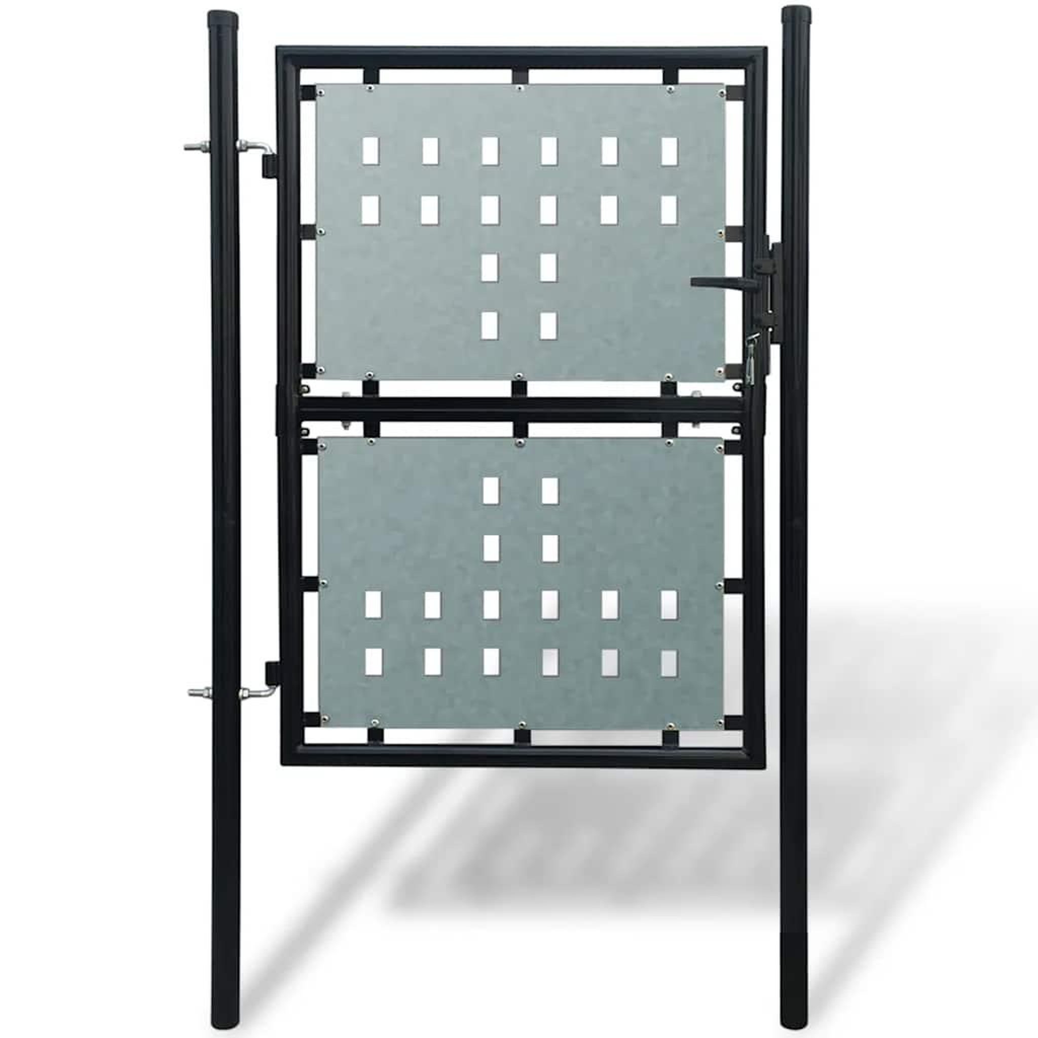 VIDAXL Portail de cloture noir a une porte 100x200 cm