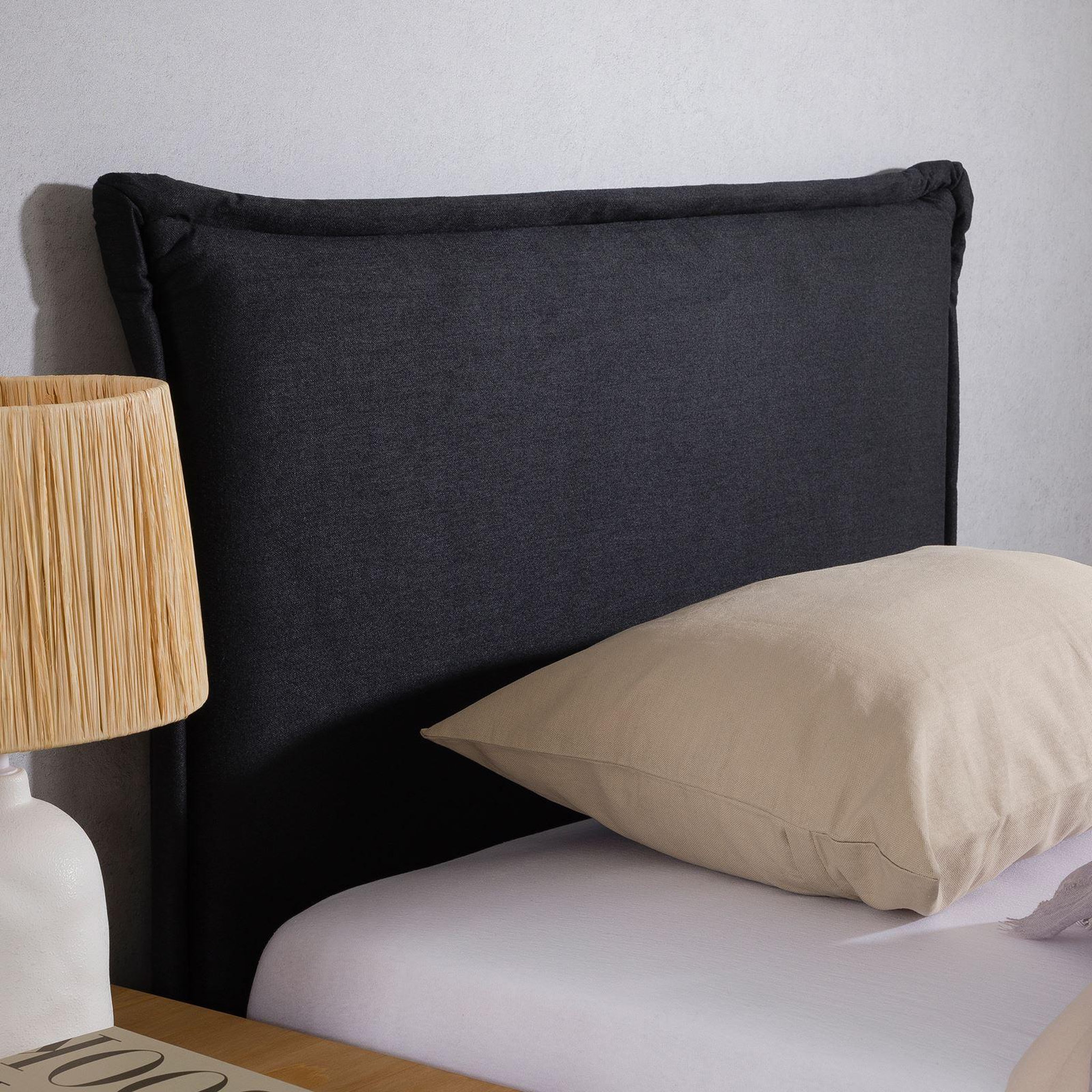 Voir la diapositive 5 : IDIMEX Tête de lit nerina 90 sur pieds, en tissu