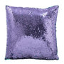 Voir la diapositive 3 : Paris Prix Coussin Déco Réversible  Sequin  45x45cm Bleu & Mauve