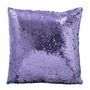 Voir la diapositive 3 : Paris Prix Coussin Déco Réversible  Sequin  45x45cm Bleu & Mauve