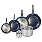 ELO Ensemble de 4 Poêles de cuisson 20, 24, 28 et 32 cm et 2 faitouts 12 et 24 cm Elo Prima Brillant