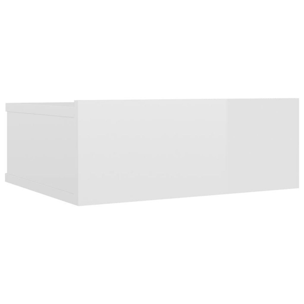 VIDAXL Table de chevet flottante Blanc brillant Bois d'ingenierie