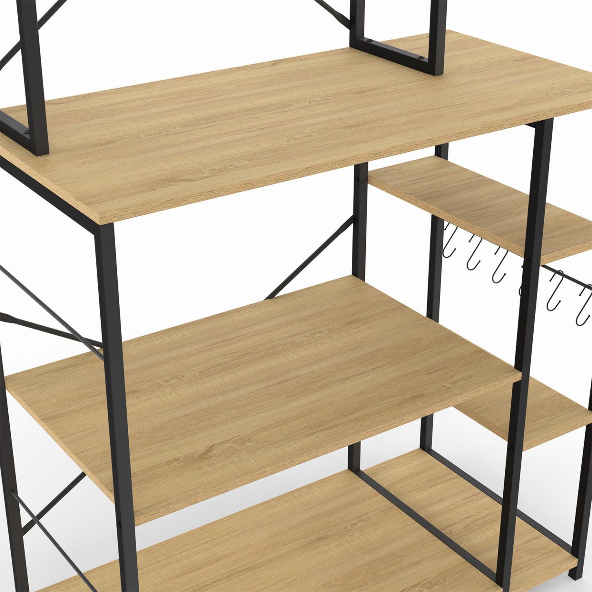 Voir la diapositive 5 : ID MARKET Etagère de cuisine detroit support micro-ondes multi-étagères
