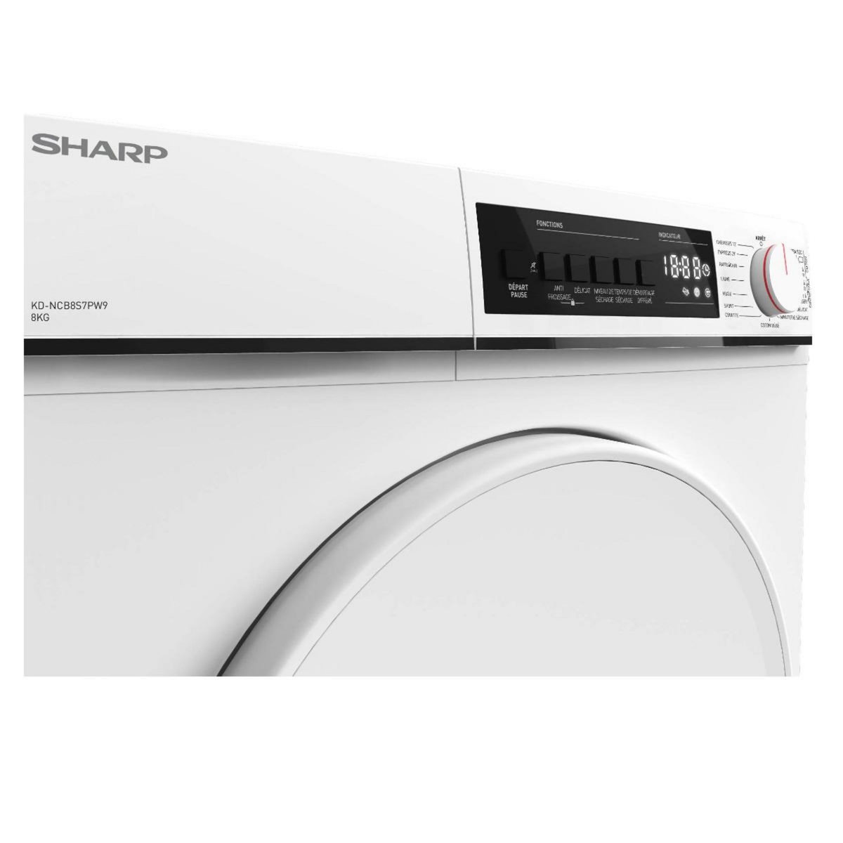 Sharp Sèche-linge à condensation 60cm 8kg 65db - KDNCB8S7PW91