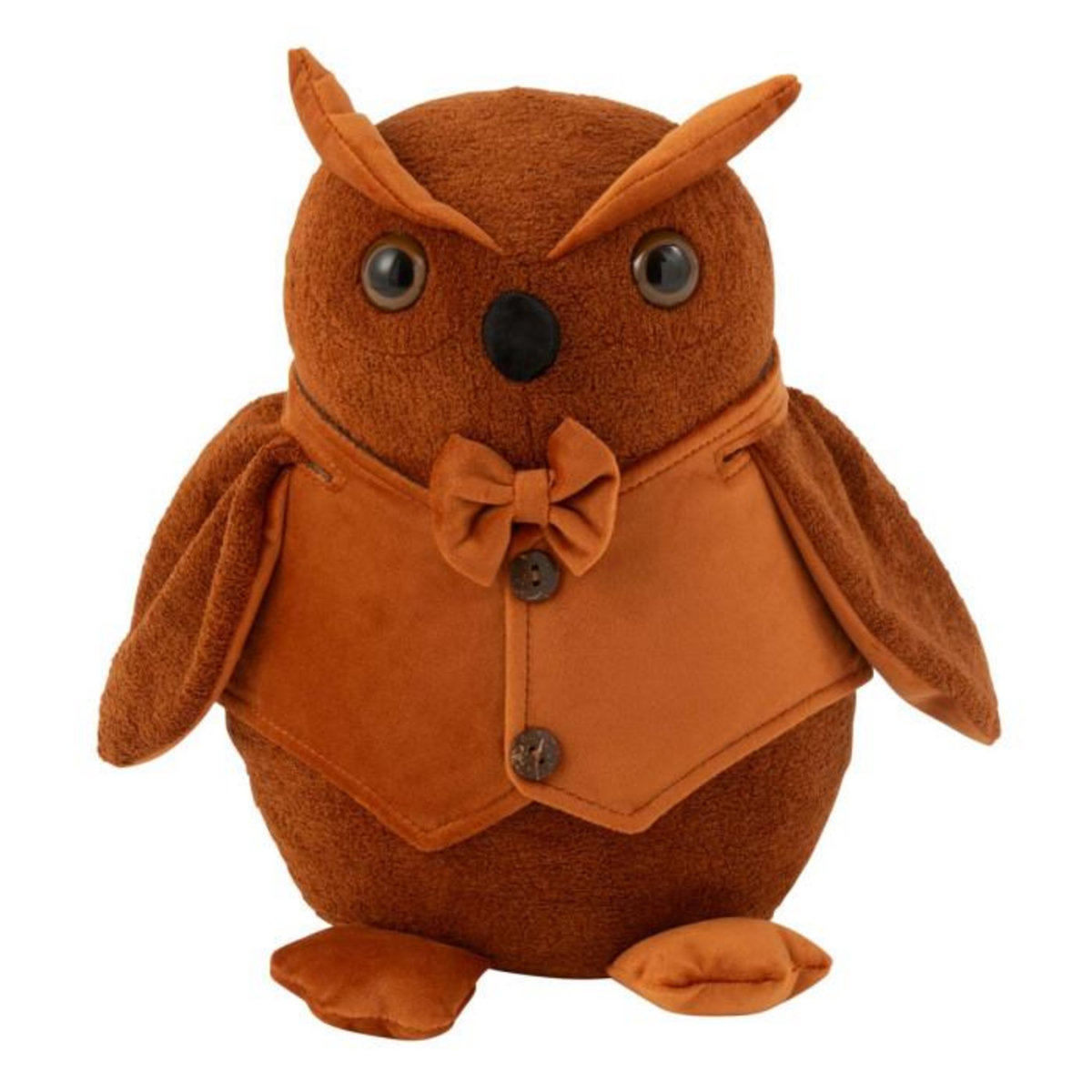 Paris Prix Cale-Porte en Velours Bouclé  Chouette  28cm Cognac