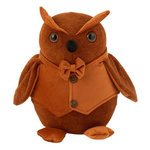 Paris Prix Cale-Porte en Velours Bouclé  Chouette  28cm Cognac