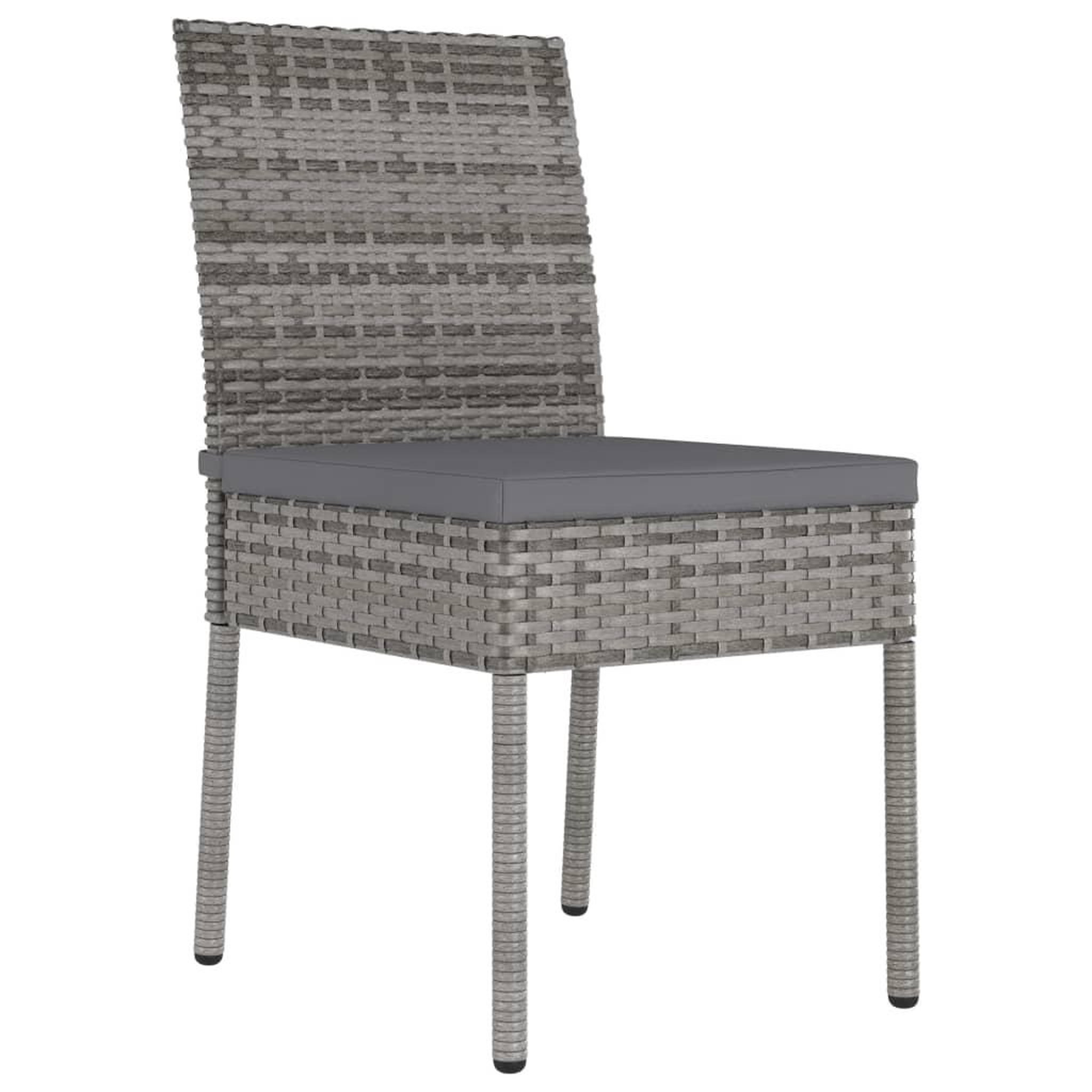 Voir la diapositive 2 : VIDAXL Chaises a manger de jardin lot de 4 Resine tressee Gris
