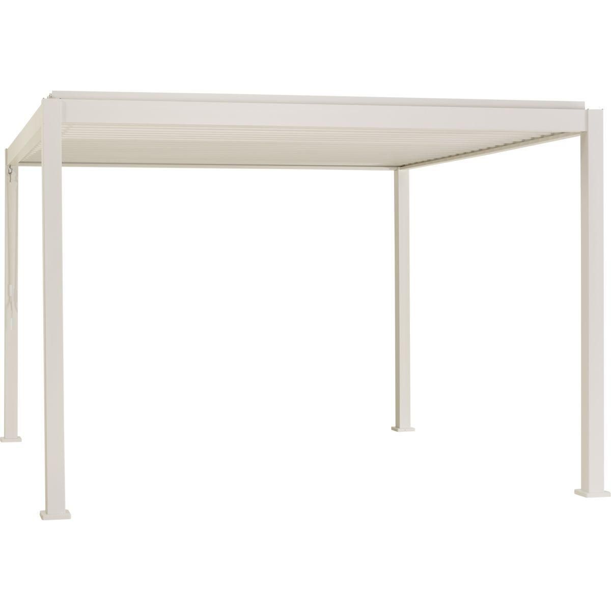 OMBREA Pergola Bioclimatique 4 pieds blanc 3,6x3,6m OMBREA®