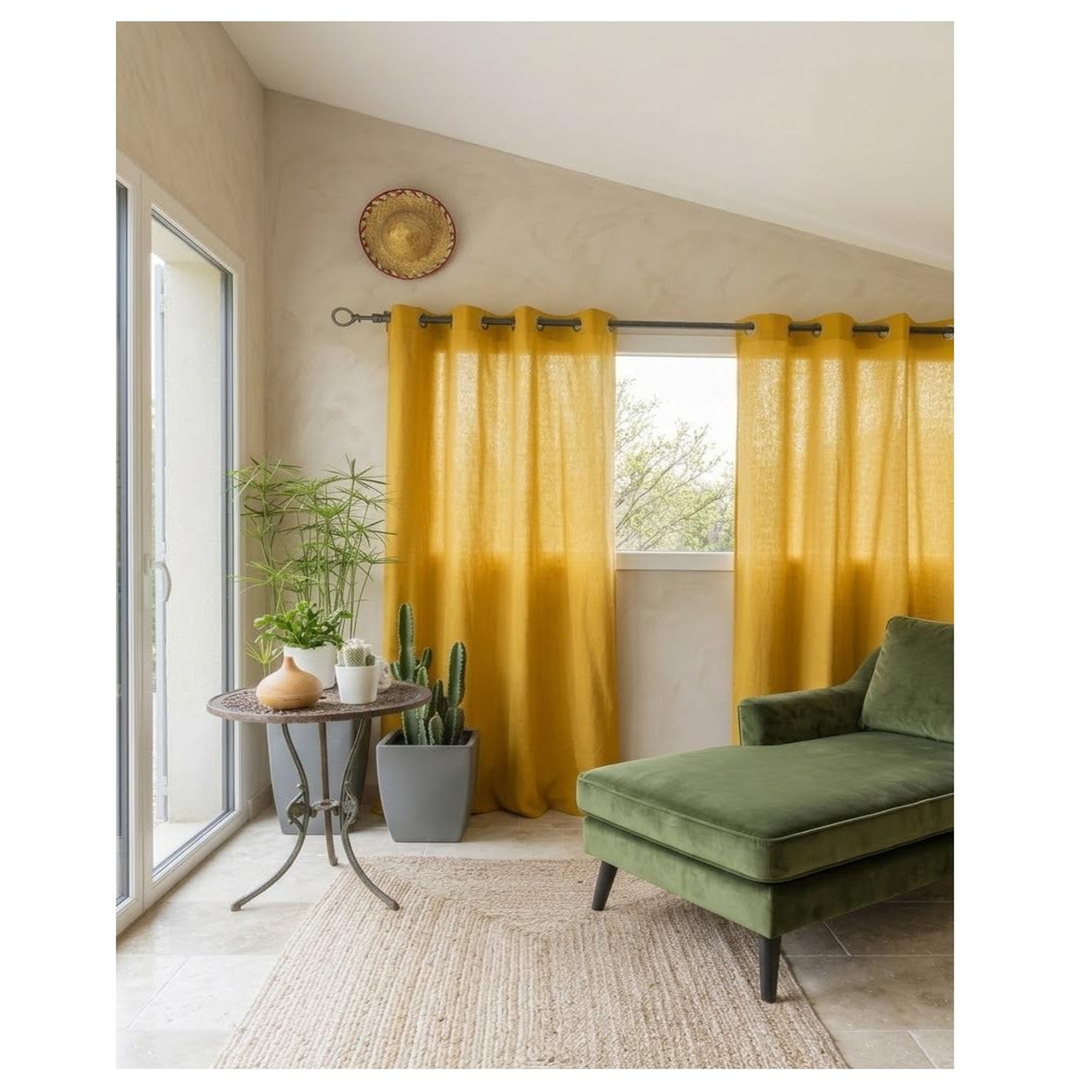 Voir la diapositive 2 : Eden Rideau en coton kala design et moderne