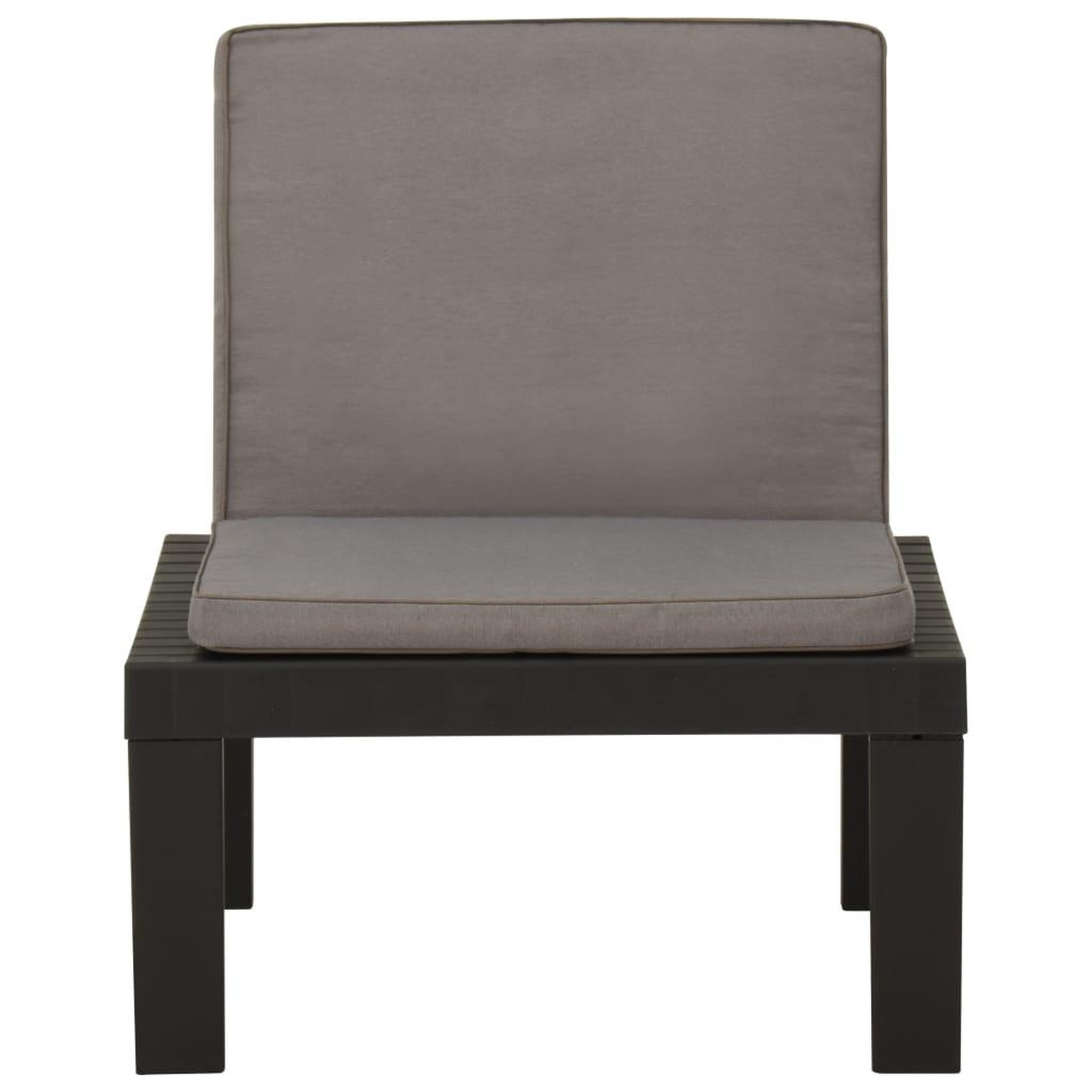 Voir la diapositive 2 : VIDAXL Chaise de salon de jardin avec coussin Plastique Gris
