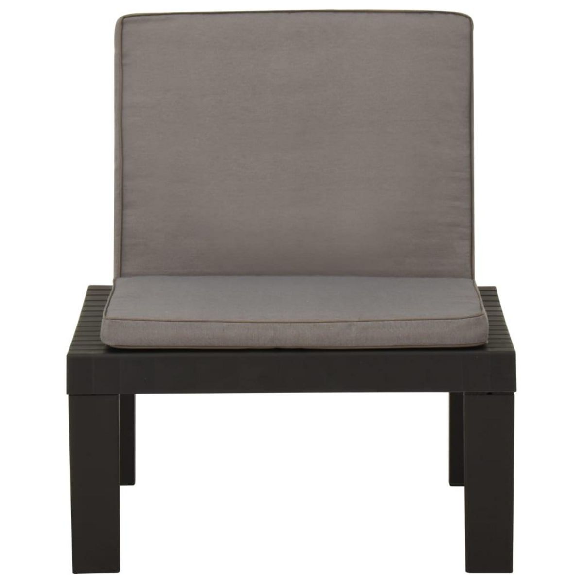 VIDAXL Chaise de salon de jardin avec coussin Plastique Gris