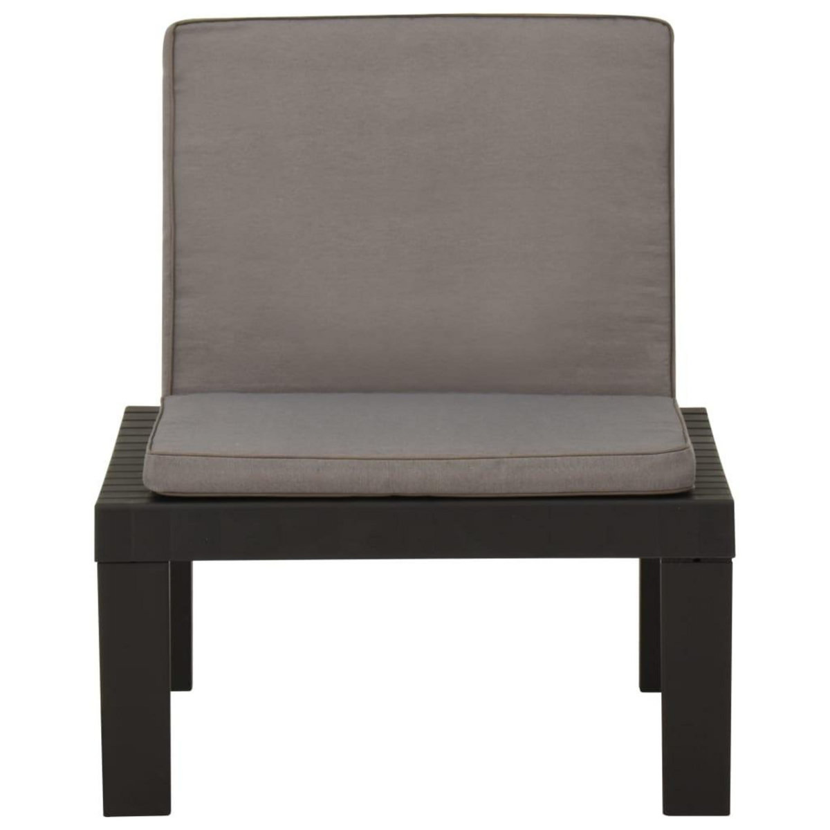 VIDAXL Chaise de salon de jardin avec coussin Plastique Gris