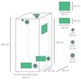 OUTSUNNY Chambre de culture hydroponique tente de culture grow box 0,8L x 0,8l x 1,6H m oxford 600D mylar noir vert