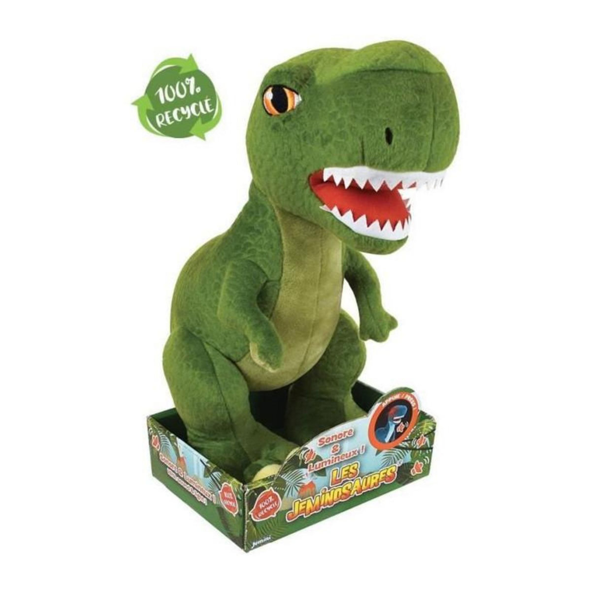 JEMINI Jemini les jeminosaures peluche dinosaure sonore et lumineuse tyrannosaur trex +/- 32cm