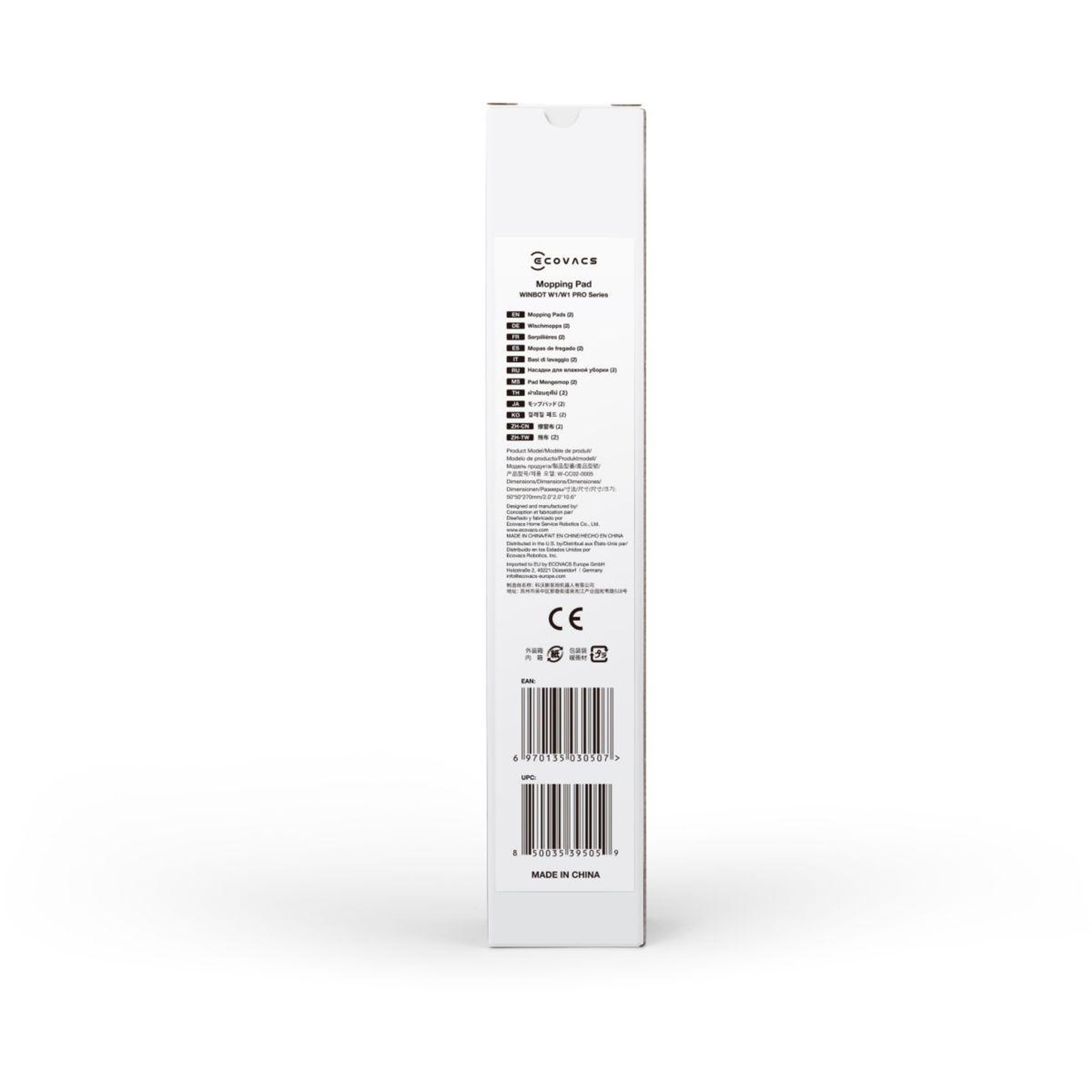Voir la diapositive 4 : ECOVACS Lingettes et serpillères nettoyage w-cc02-0005 lave-vitres winbot w1 pro
