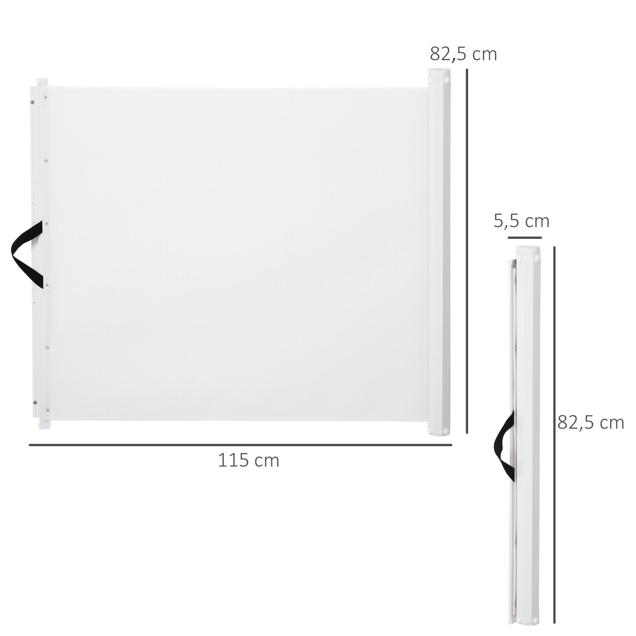 Voir la diapositive 3 : PAWHUT PawHut Barrière de sécurité barrière animaux rétractable automatique 1,15L x 0,83H m teslin métal blanc