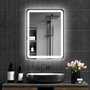 Voir la diapositive 2 : HOMCOM Miroir LED salle de bain réglable 34W antibué tactile dim. 60L x 80H cm
