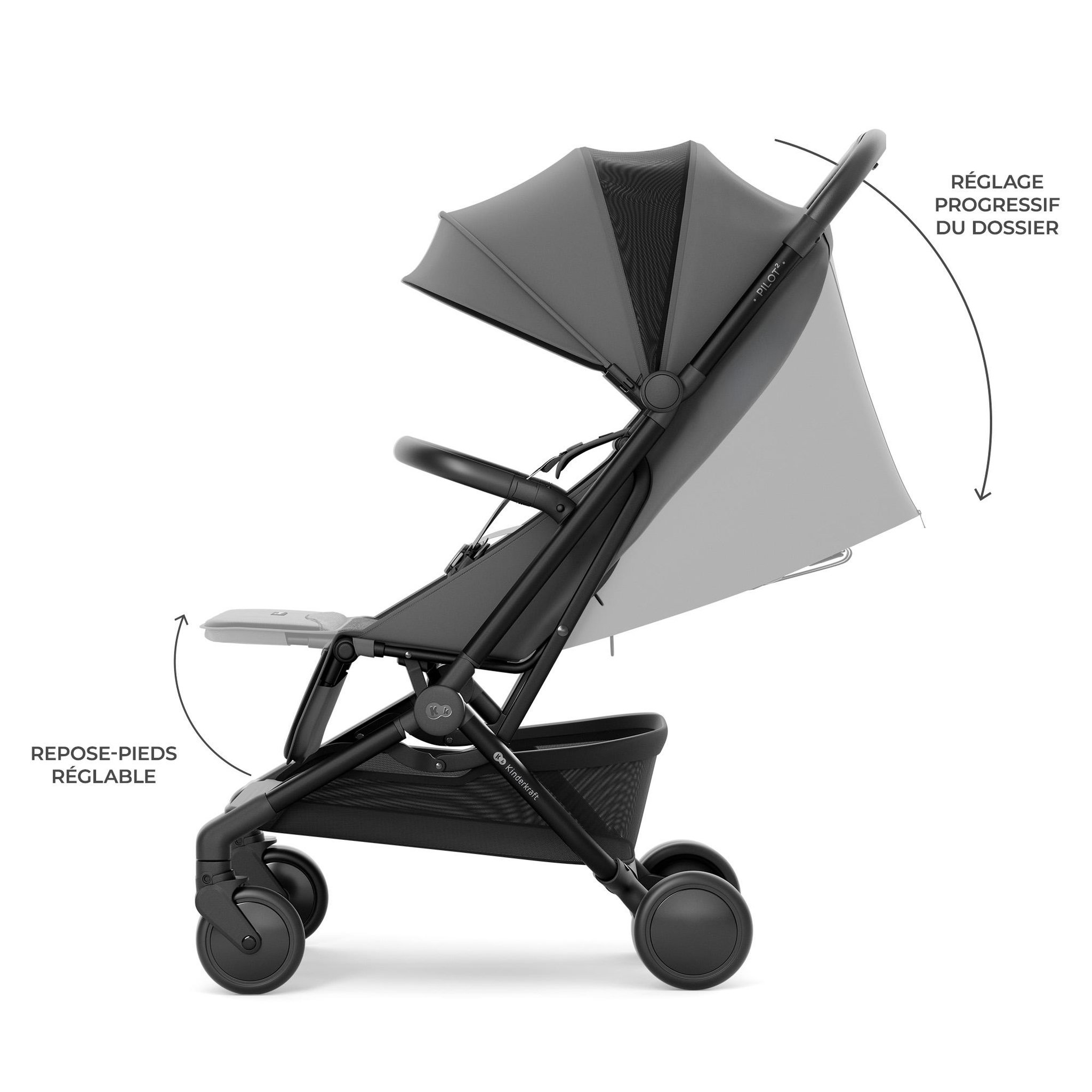 Voir la diapositive 4 : KINDERKRAFT Poussette compacte et facile à plier pour voyages et déplacements