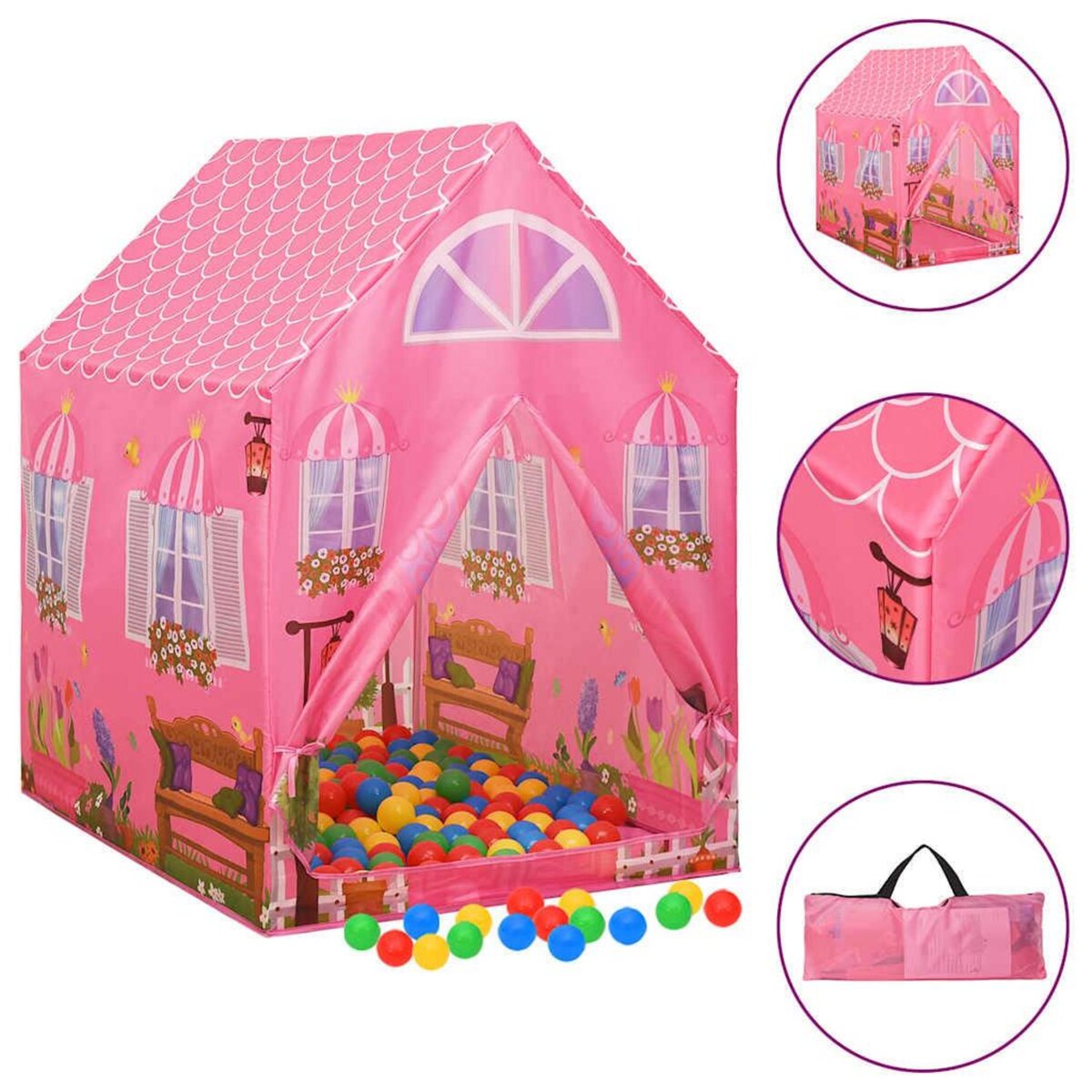VIDAXL Tente de jeu pour enfants Rose 69x94x104 cm