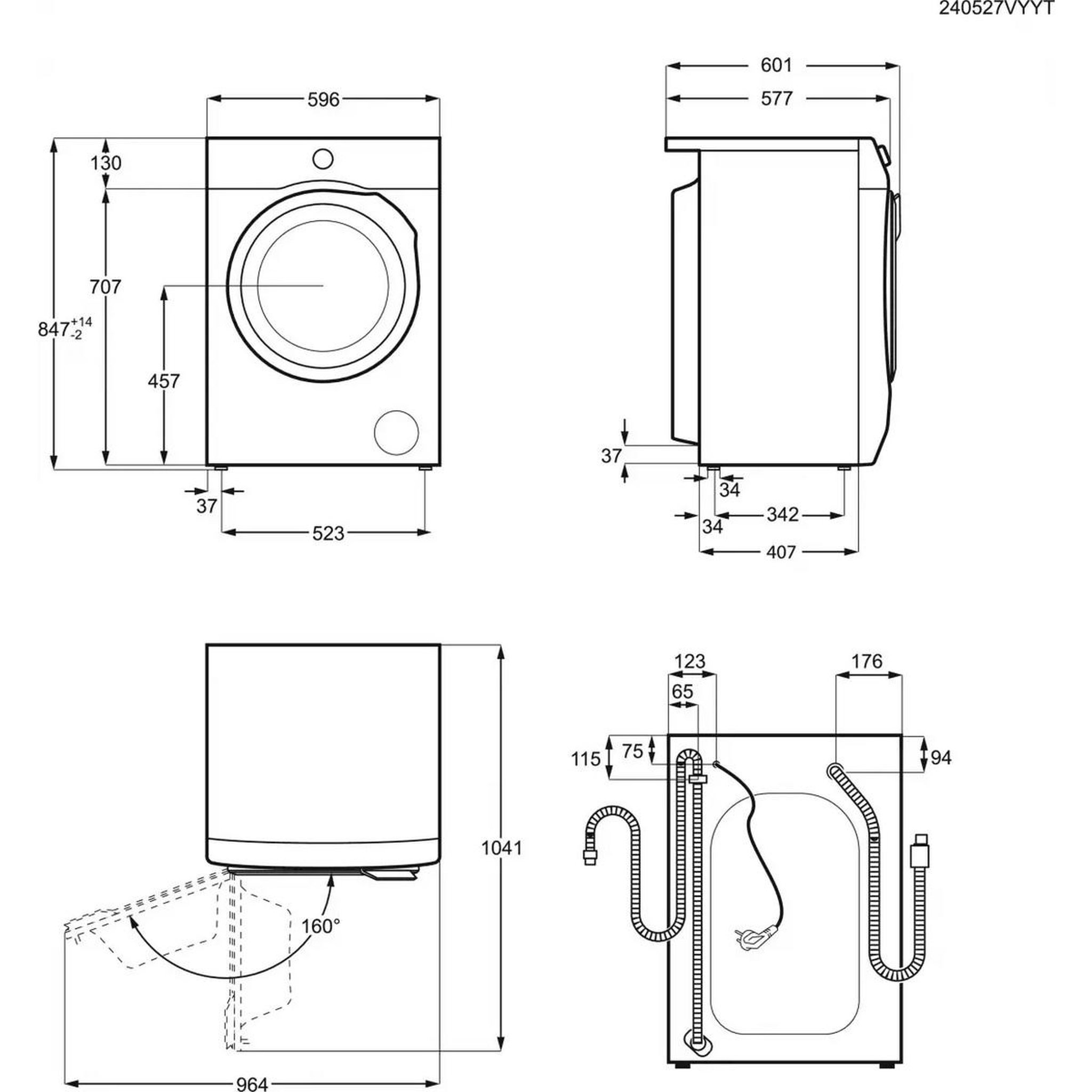 Voir la diapositive 6 : ELECTROLUX Lave-linge frontal 8kg 1400 tours/min blanc - ew6fi6834ba