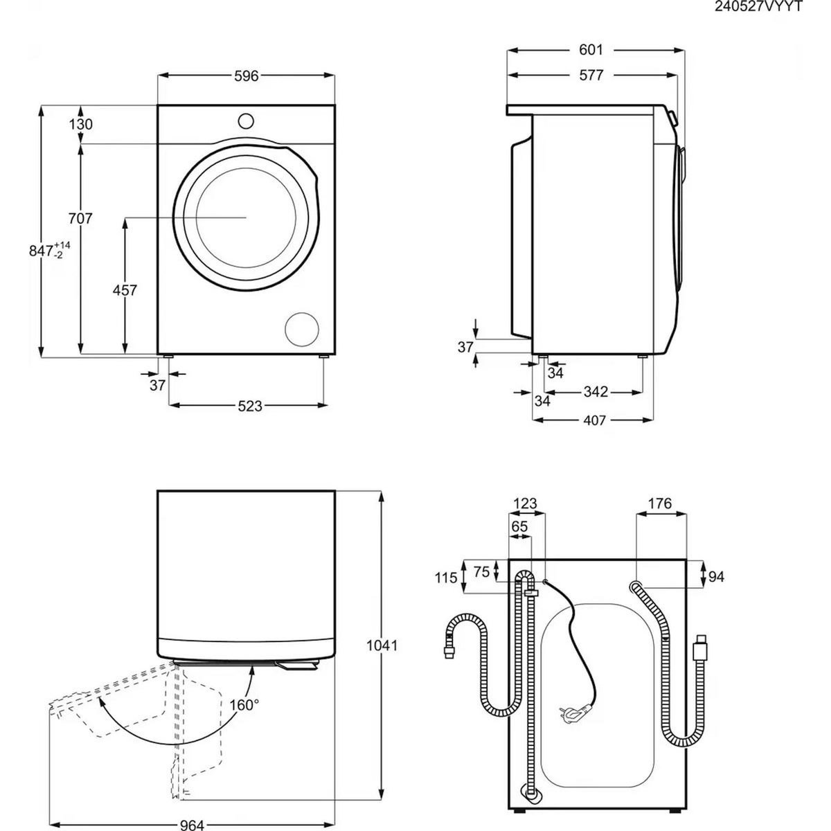 ELECTROLUX Lave-linge frontal 8kg 1400 tours/min blanc - EW6FI6834BA