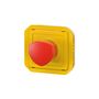 Voir la diapositive 3 : Legrand Coup de poing d urgence poussoir déverrouillage 1 4 tour étanche PLEXO avec enjoliveur jaune et bouton rouge LEGRAND 069549L