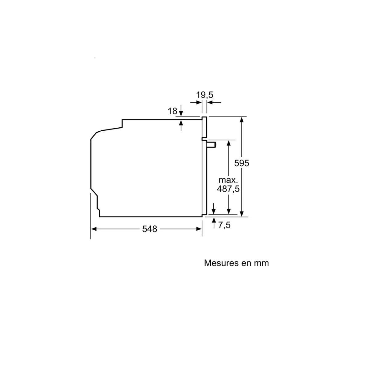Siemens Four intégrable multifonction 71l 60cm pyrolyse/hydrolyse noir - HB774G2B1
