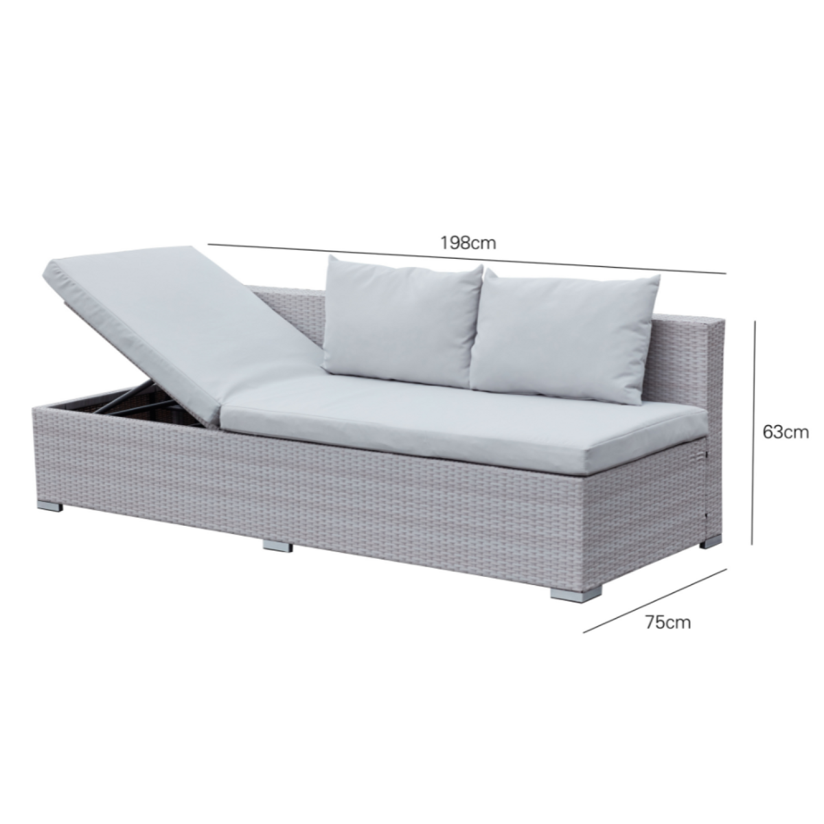 CONCEPT USINE Salon de jardin encastrable 10 places en résine tressée gris SAMOA