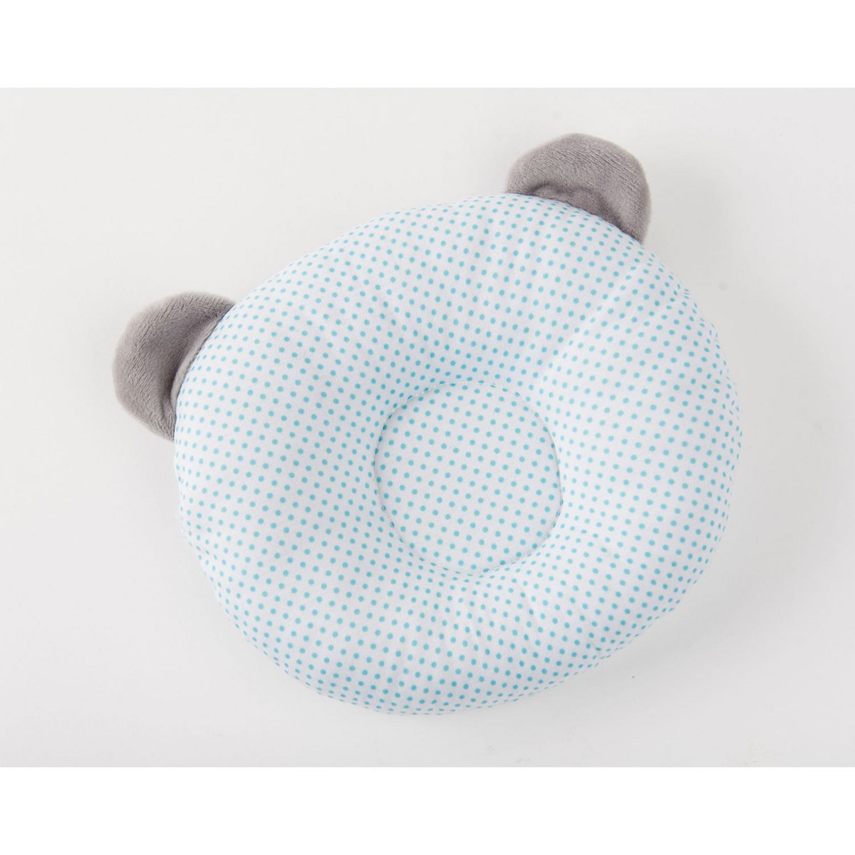 ALE Oreiller anti tête plate - Ourson à pois bleus