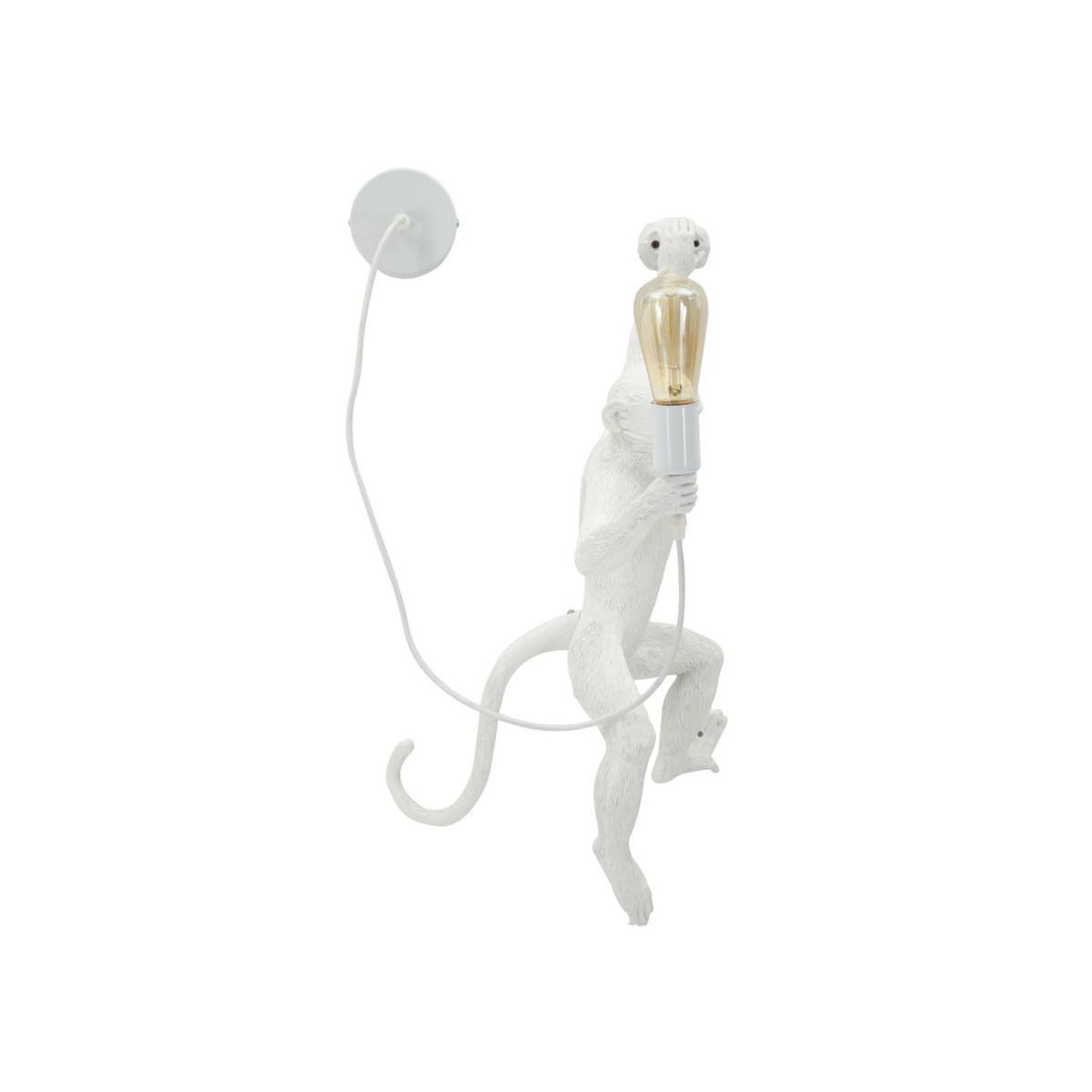 Voir la diapositive 3 : Paris Prix Lampe Murale Design  Singe  64cm Blanc