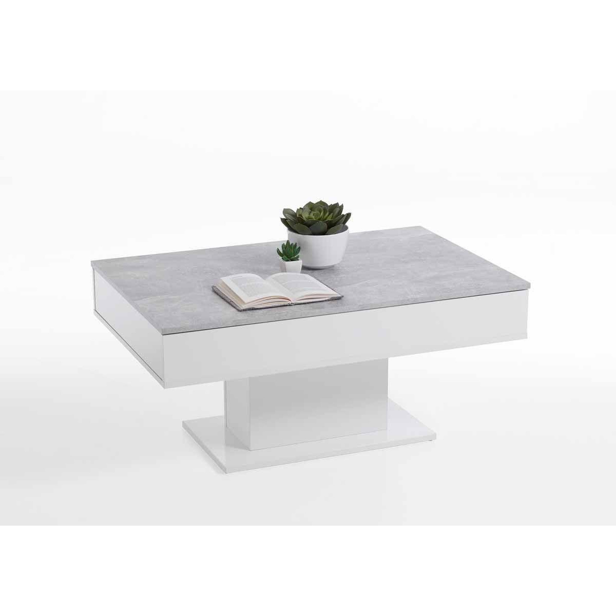 Voir la diapositive 4 : Paris Prix Table basse design  lavola  100cm gris & blanc