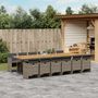 Voir la diapositive 1 : VIDAXL Ensemble a manger de jardin coussins 13 pcs gris resine tressee