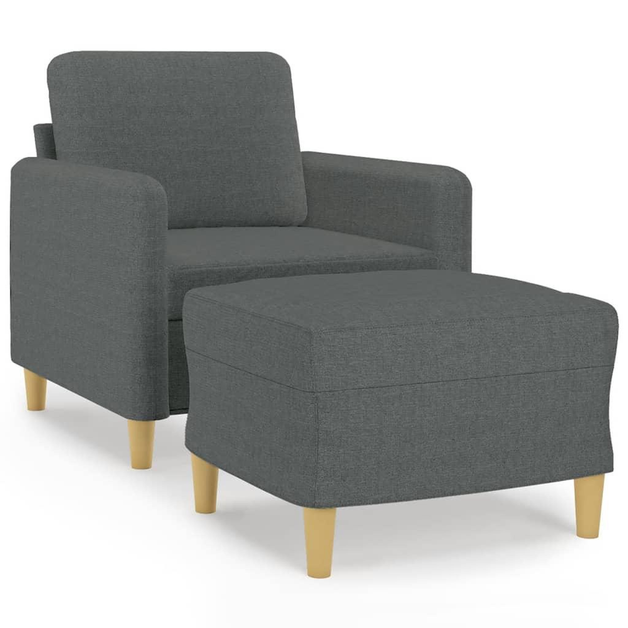 Voir la diapositive 2 : VIDAXL Fauteuil avec repose-pied Gris fonce 60 cm Tissu