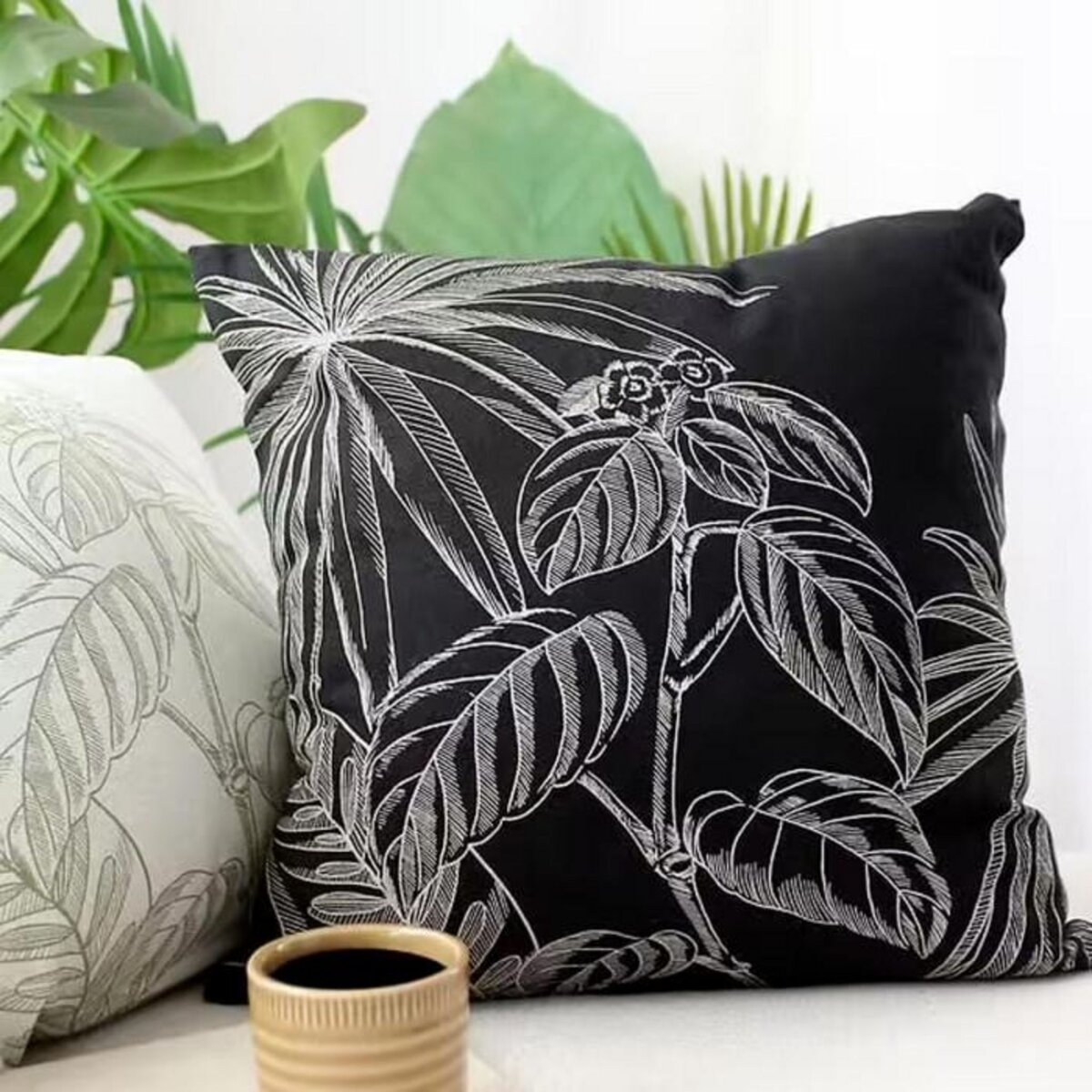 Paris Prix Coussin Déco Imprimé  Mambo  40x40cm Noir