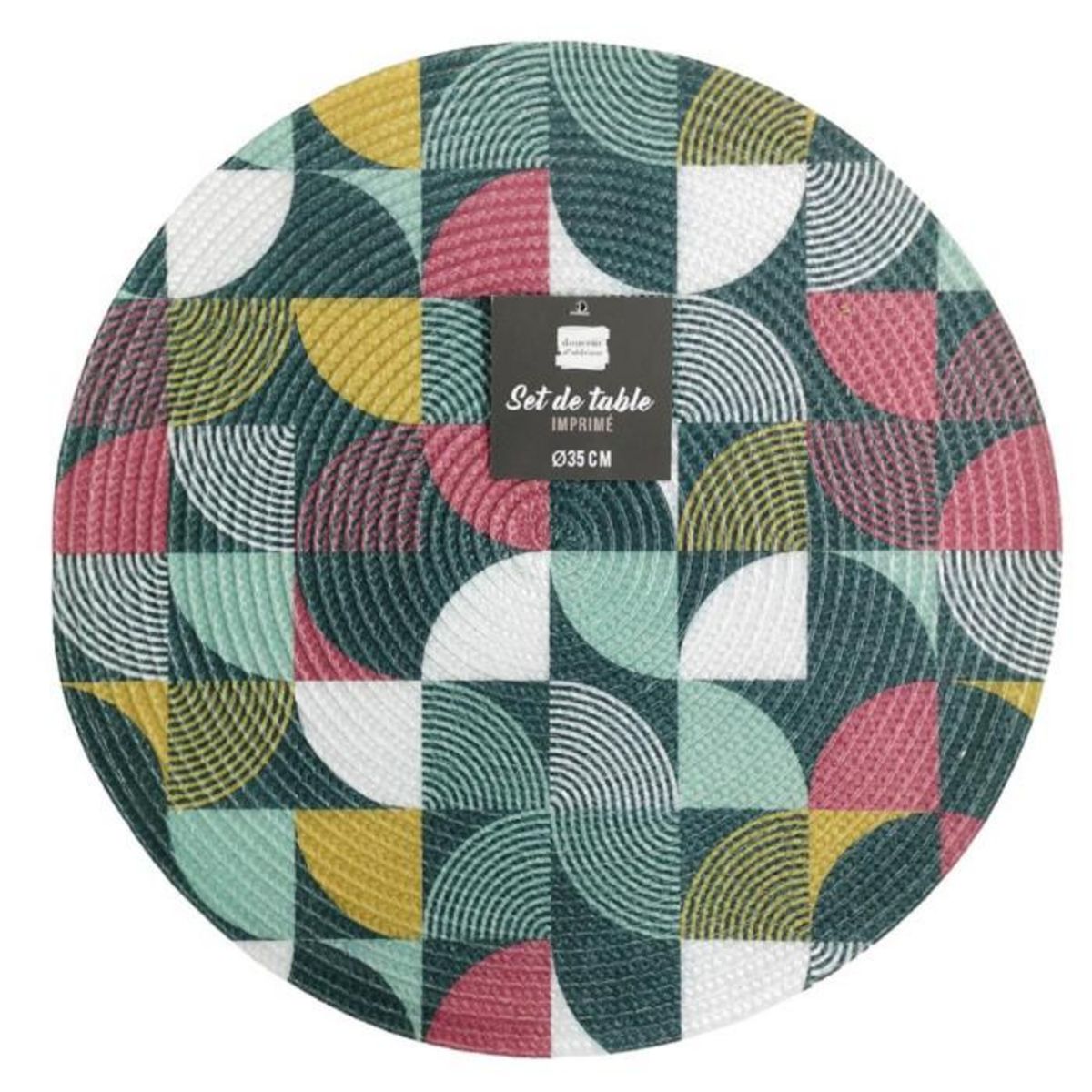 Paris Prix Set de Table Imprimé  Rythmo  35cm Bleu