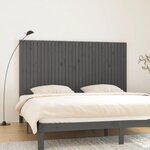 VIDAXL Tete de lit murale Gris 204x3x110 cm Bois massif de pin