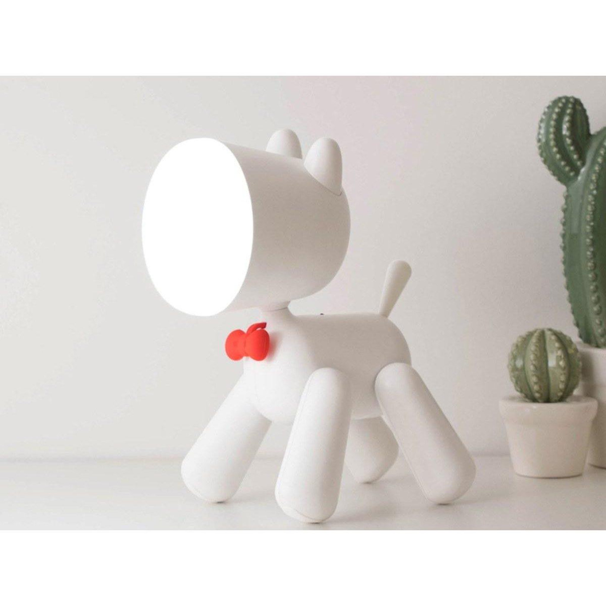 Voir la diapositive 3 : 1001JOUETS Lampe de chevet enfant - Veilleuse en Forme chien - Batterie rechargeable - Blanche
