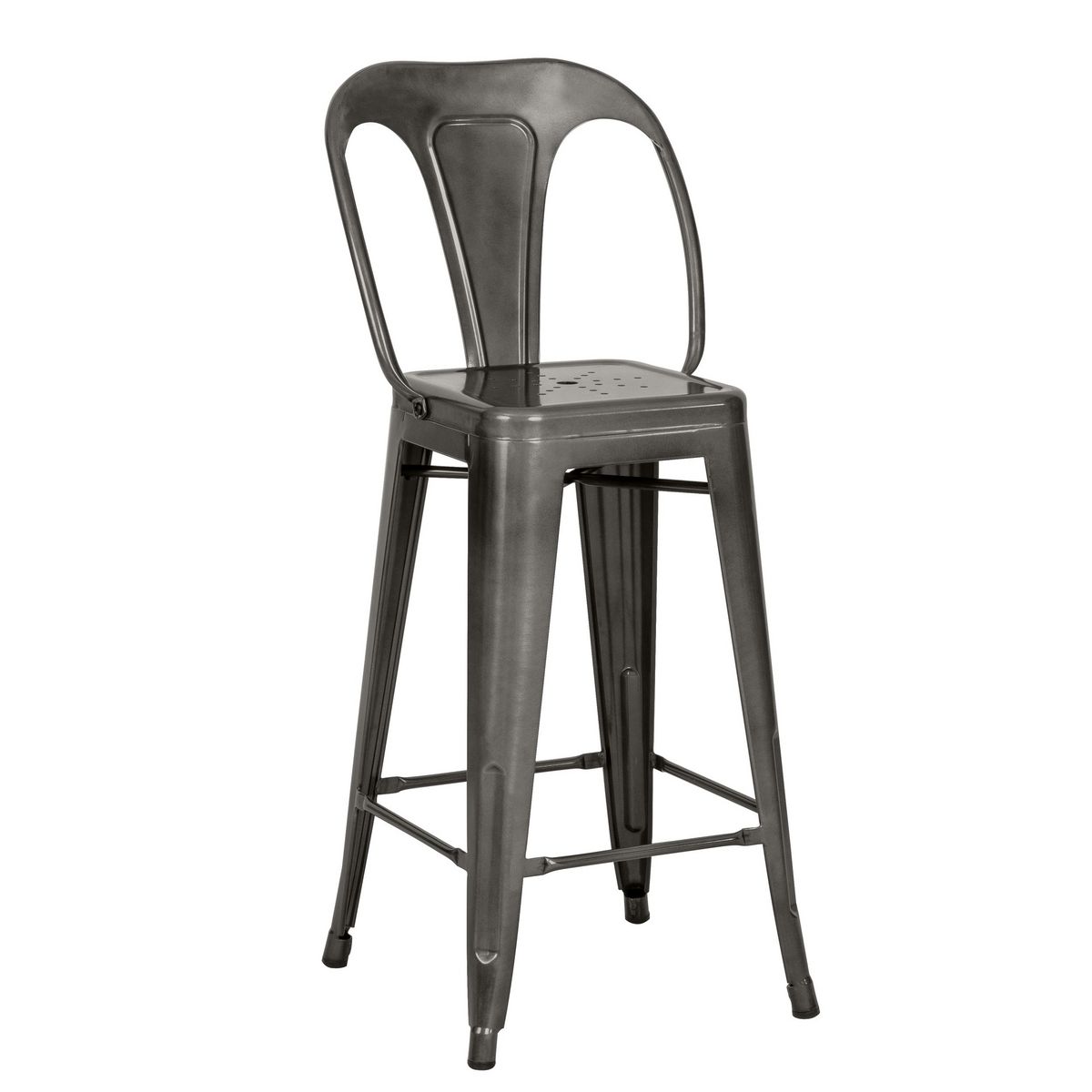 Rendez vous déco Lot de 2 chaises pour îlot central 67 cm en métal chrome - Indus