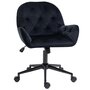 Voir la diapositive 1 : VINSETTO Chaise de bureau velours design Chesterfield effet capitonné piètement métal noir